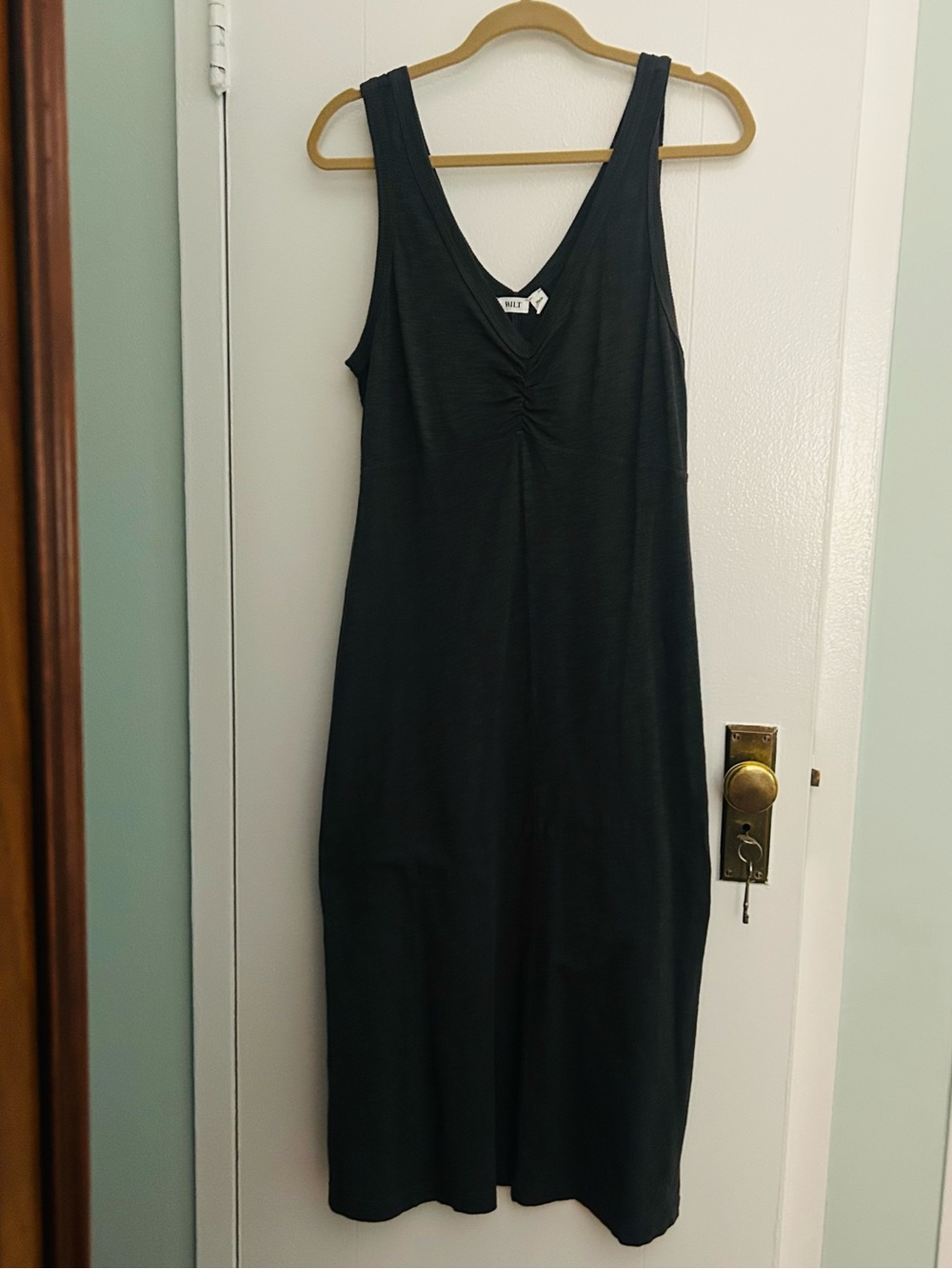 Wilt Brown Sleeveless V-Neck Midi Cotton Dress Size M (pictured in pink)